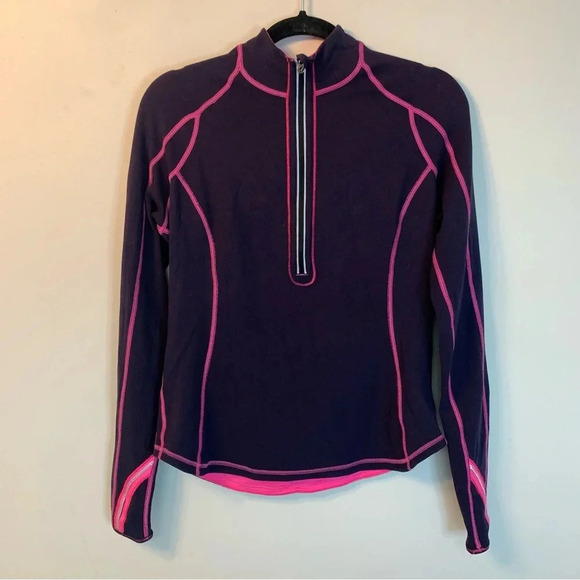 lululemon athletica Tops - Lululemon Pink Purple Reversible Long Sleeve  1/2 Zip Top